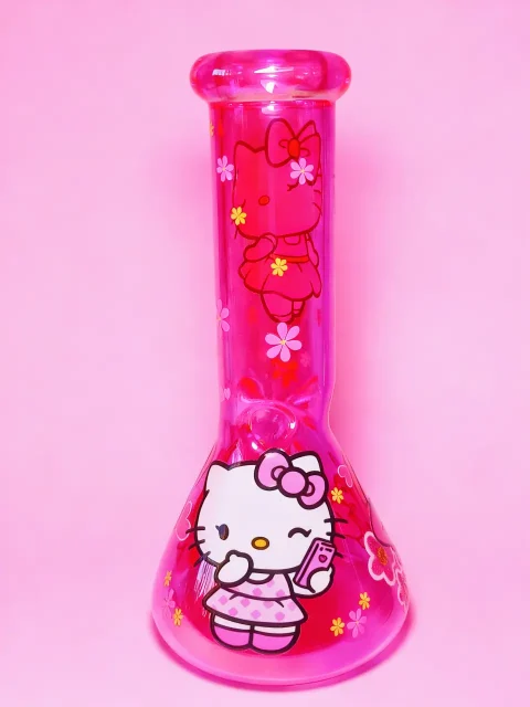 Hello Kitty & My Melody Pink Blossom ridescent Beaker Bong – Cute Kawaii Pastel Design Hello Kitty & My Melody Pink Blossom ridescent Beaker Bong – Cute Kawaii Pastel Design