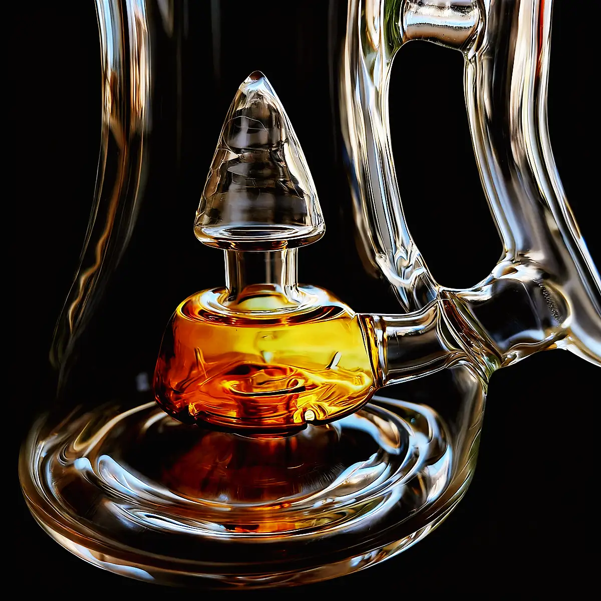 10-Inch Amber Warm Showerhead Glass Bong - Image 2