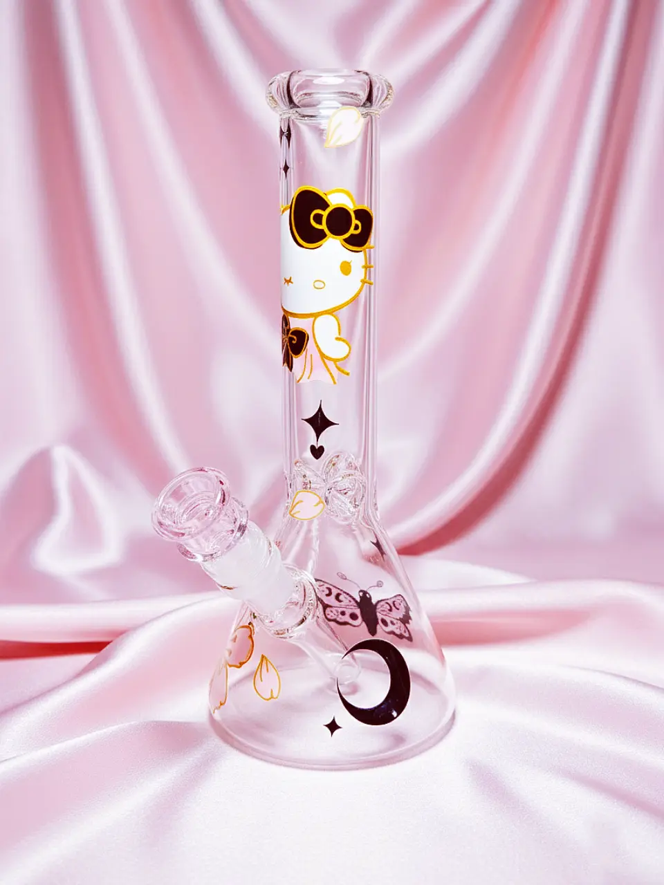 The Black & Gold Hello Kitty Beaker Glass Bong