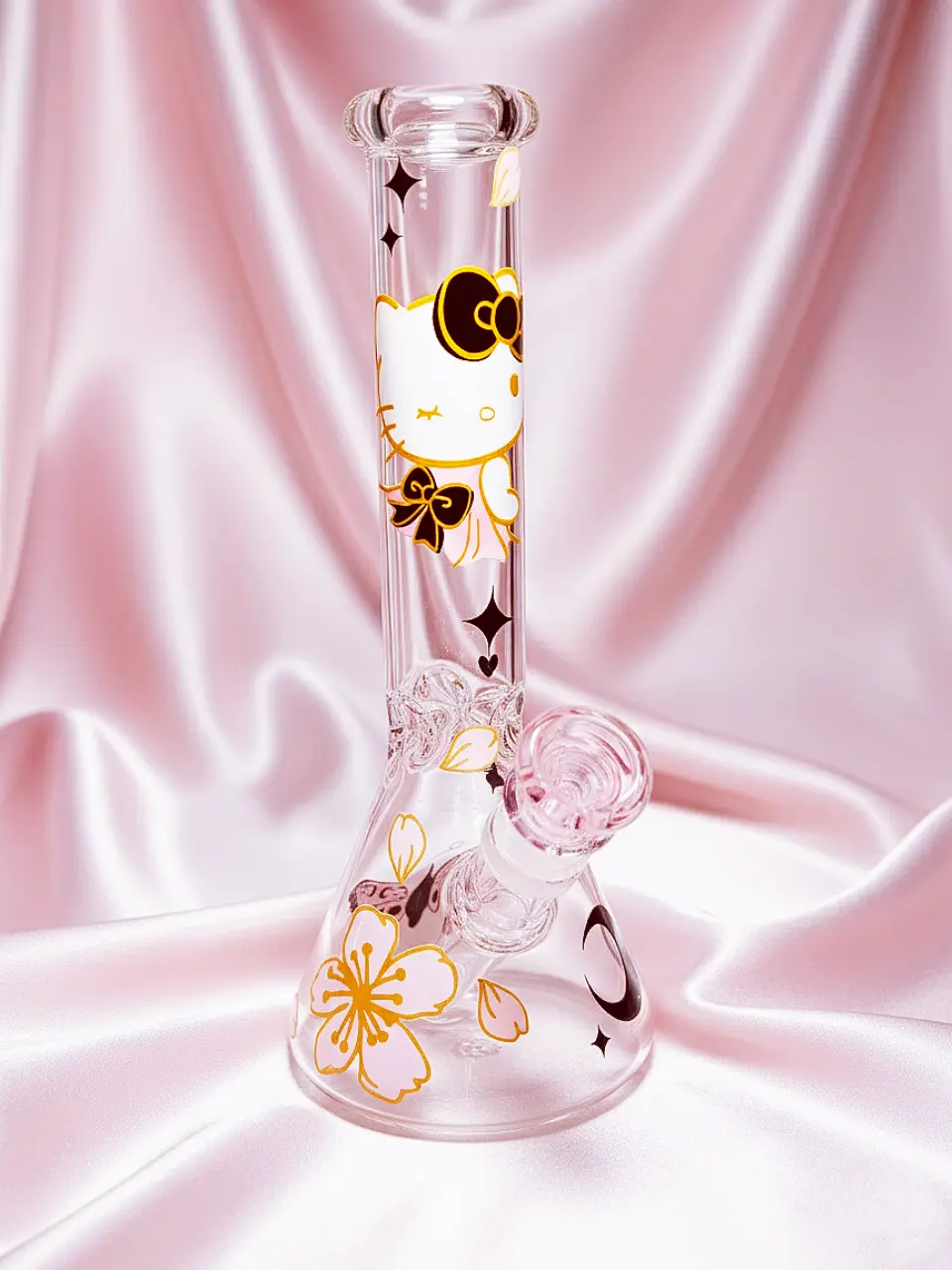 The Black & Gold Hello Kitty Beaker Glass Bong
