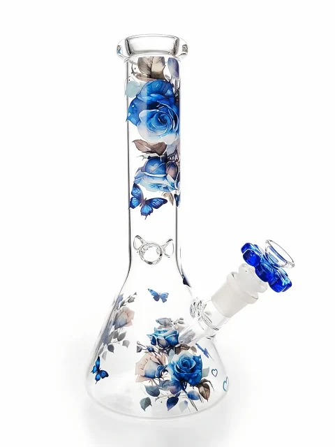 Midnight Rose Cobalt Beaker Glass Bong