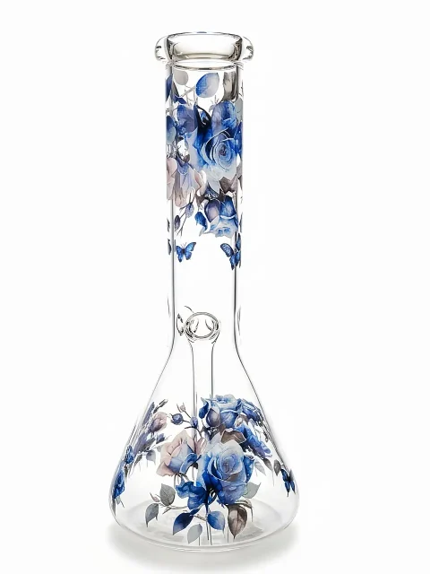 Midnight Rose Cobalt Beaker Glass Bong
