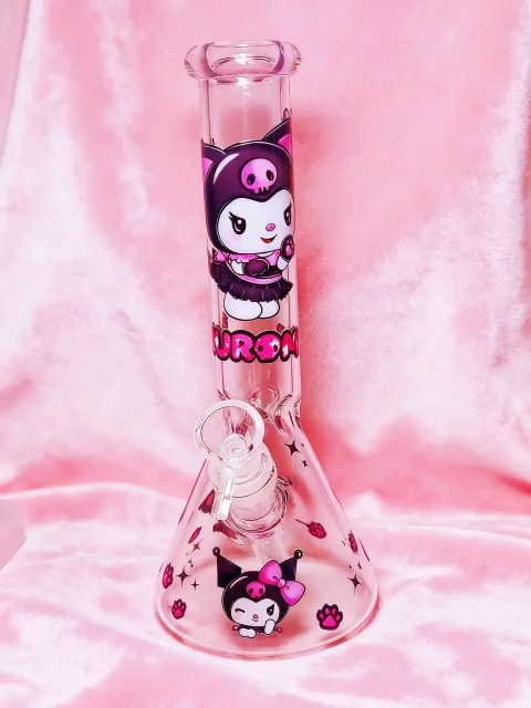 Mischievous Kuromi Pink & Black Beaker Glass Bong