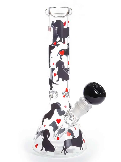 Dachshund Heart Beaker Glass Bong