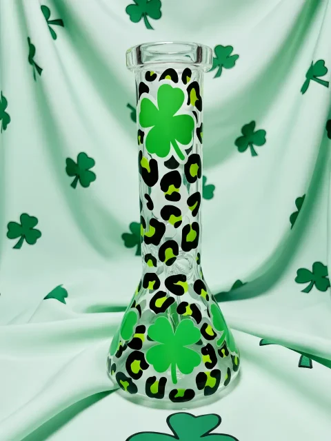 Hello Kitty Green Leopard Beaker Glass Bong-Wild Style Meets Luck
