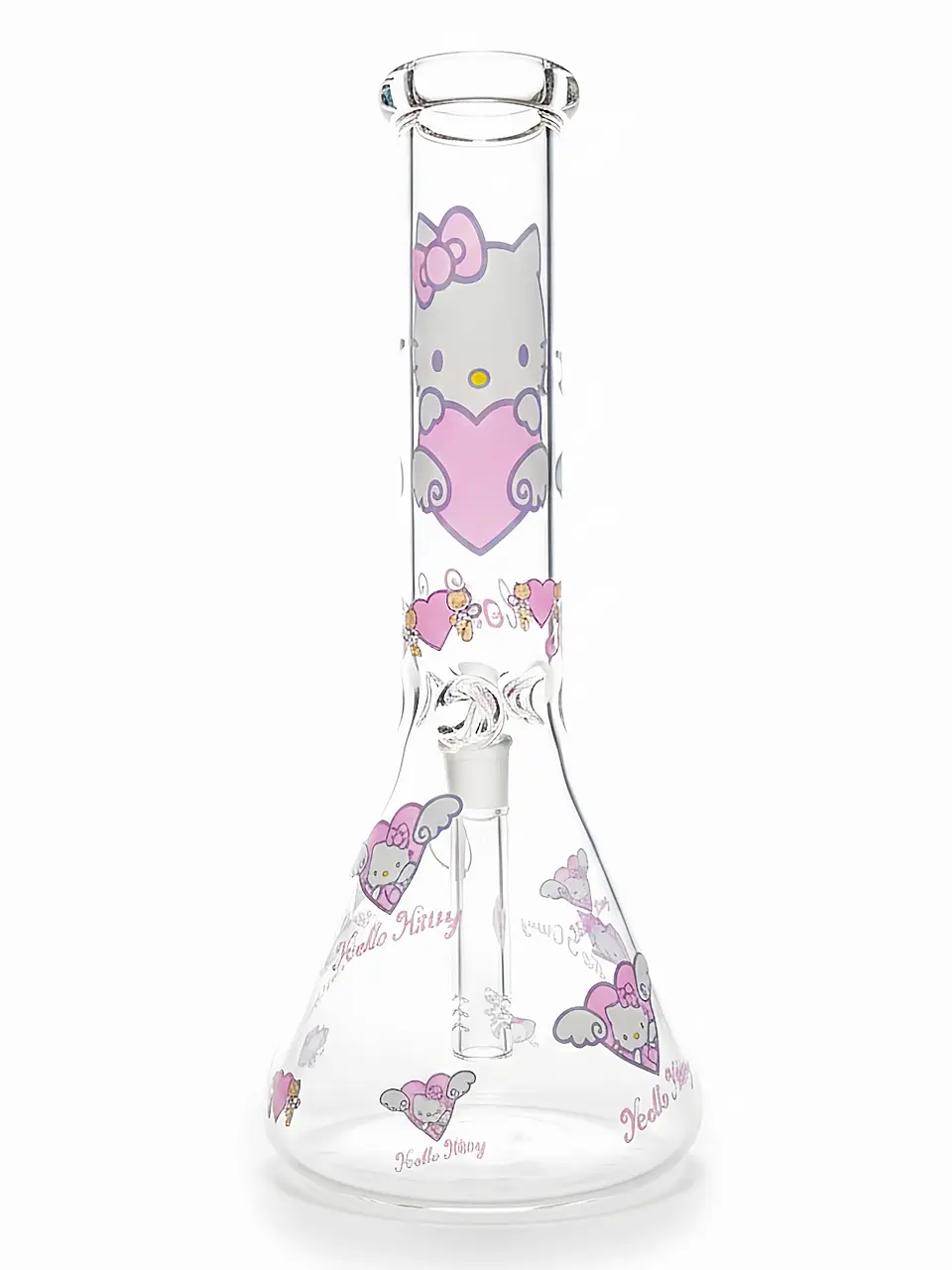 Cute Romantic Hello Kitty Pink Heart Beaker Bong