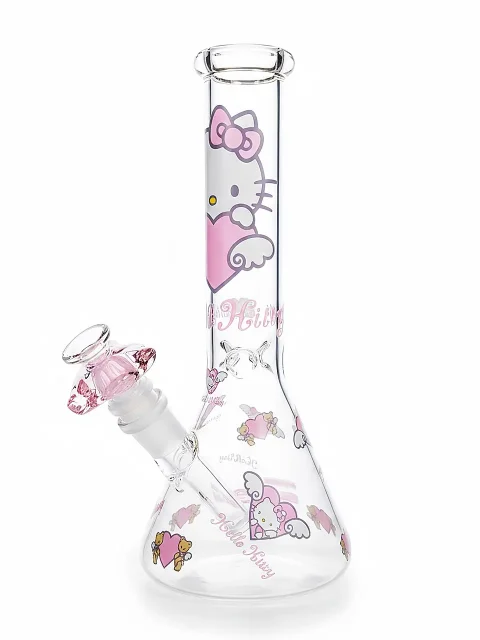 Cute Romantic Hello Kitty Pink Heart Beaker Bong Cute Romantic Hello Kitty Pink Heart Beaker Bong