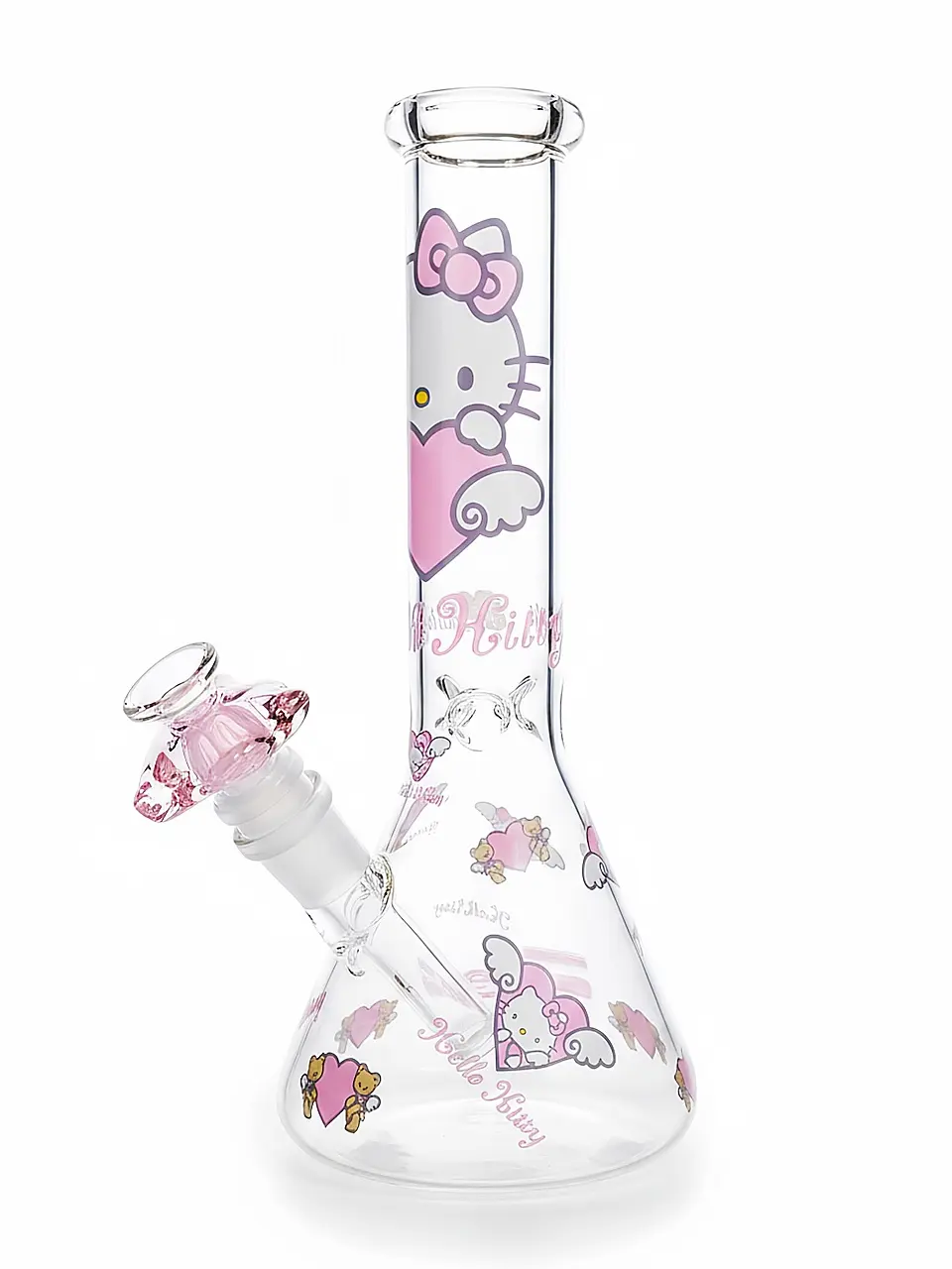 Cute Romantic Hello Kitty Pink Heart Beaker Bong