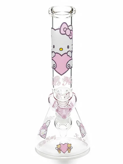 Cute Romantic Hello Kitty Pink Heart Beaker Bong