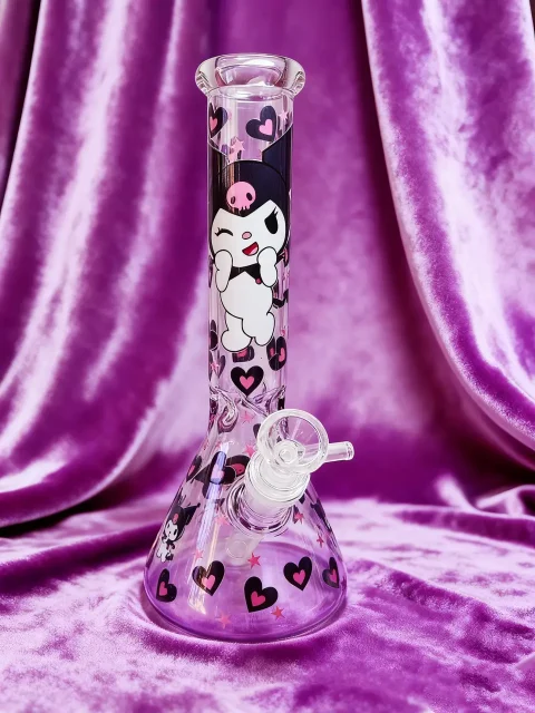 Kuromi Pink Heart Beaker Glass Bong