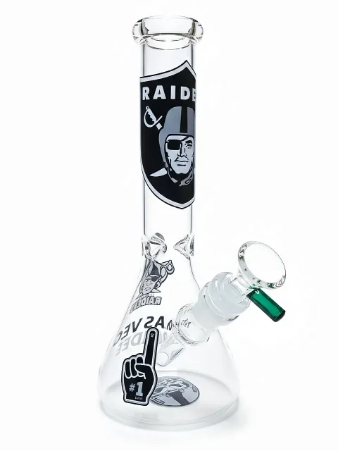 10-Inch Las Vegas Raiders "Silver & Black" Beaker Bong
