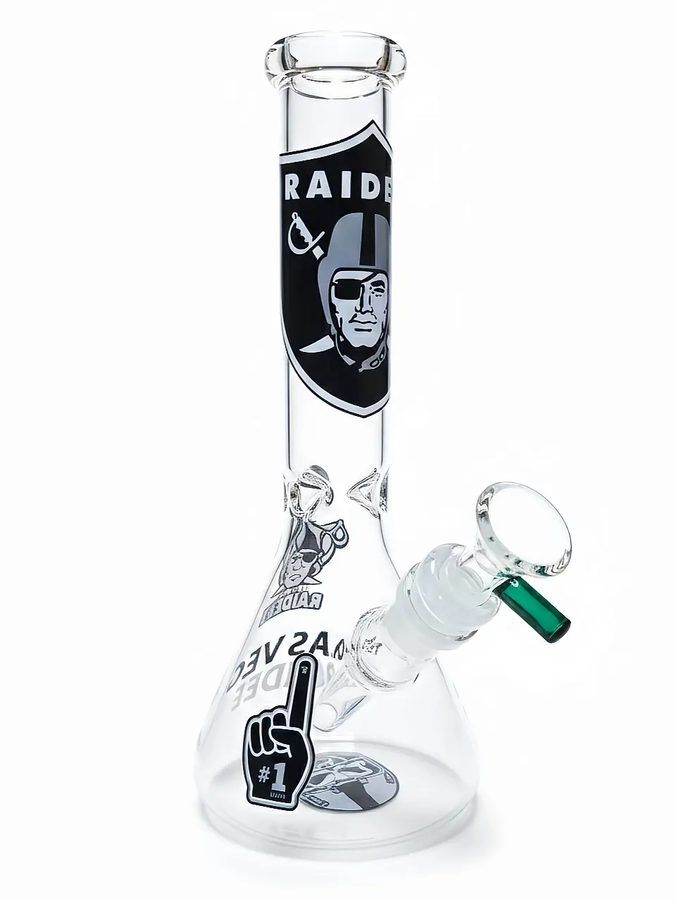 10-Inch Las Vegas Raiders "Silver & Black" Beaker Bong
