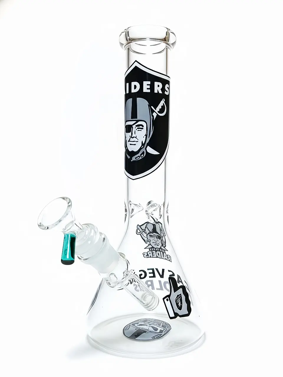 10-Inch Las Vegas Raiders "Silver & Black" Beaker Bong