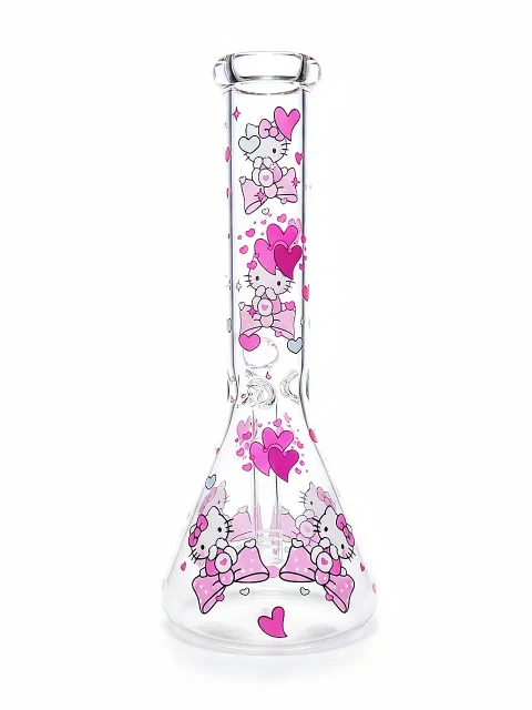 Hello Kitty Sakura Pink Beaker Glass Bong Hello Kitty Sakura Pink Beaker Glass Bong