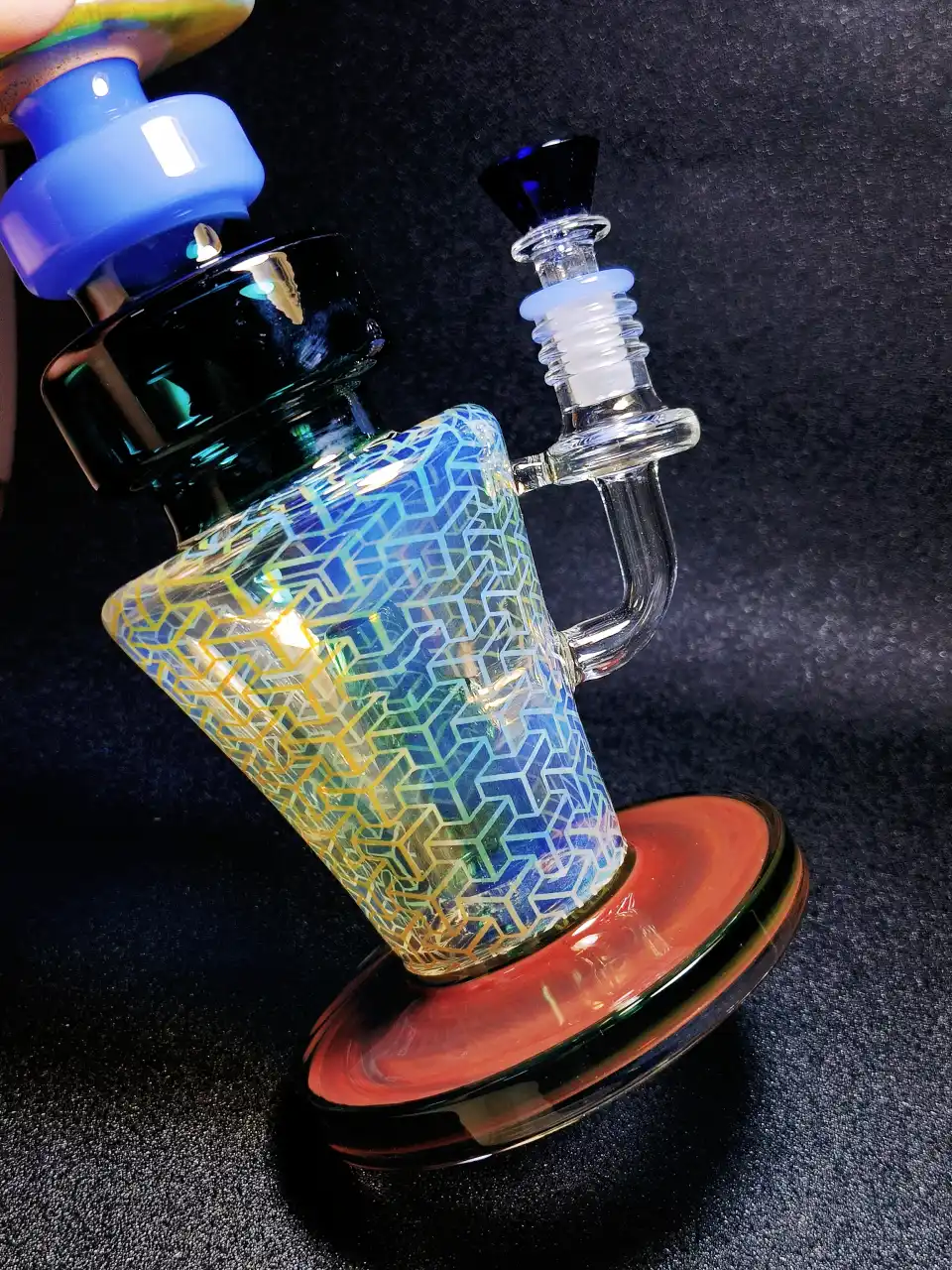 11.5-Inch Cool Silver-Fumed Skull Glass Bong