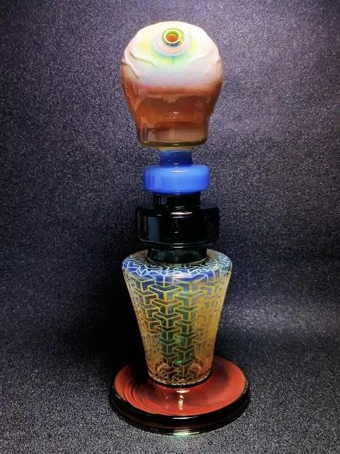 11.5-Inch Cool Silver-Fumed Skull Glass Bong 11.5-Inch Cool Silver-Fumed Skull Glass Bong