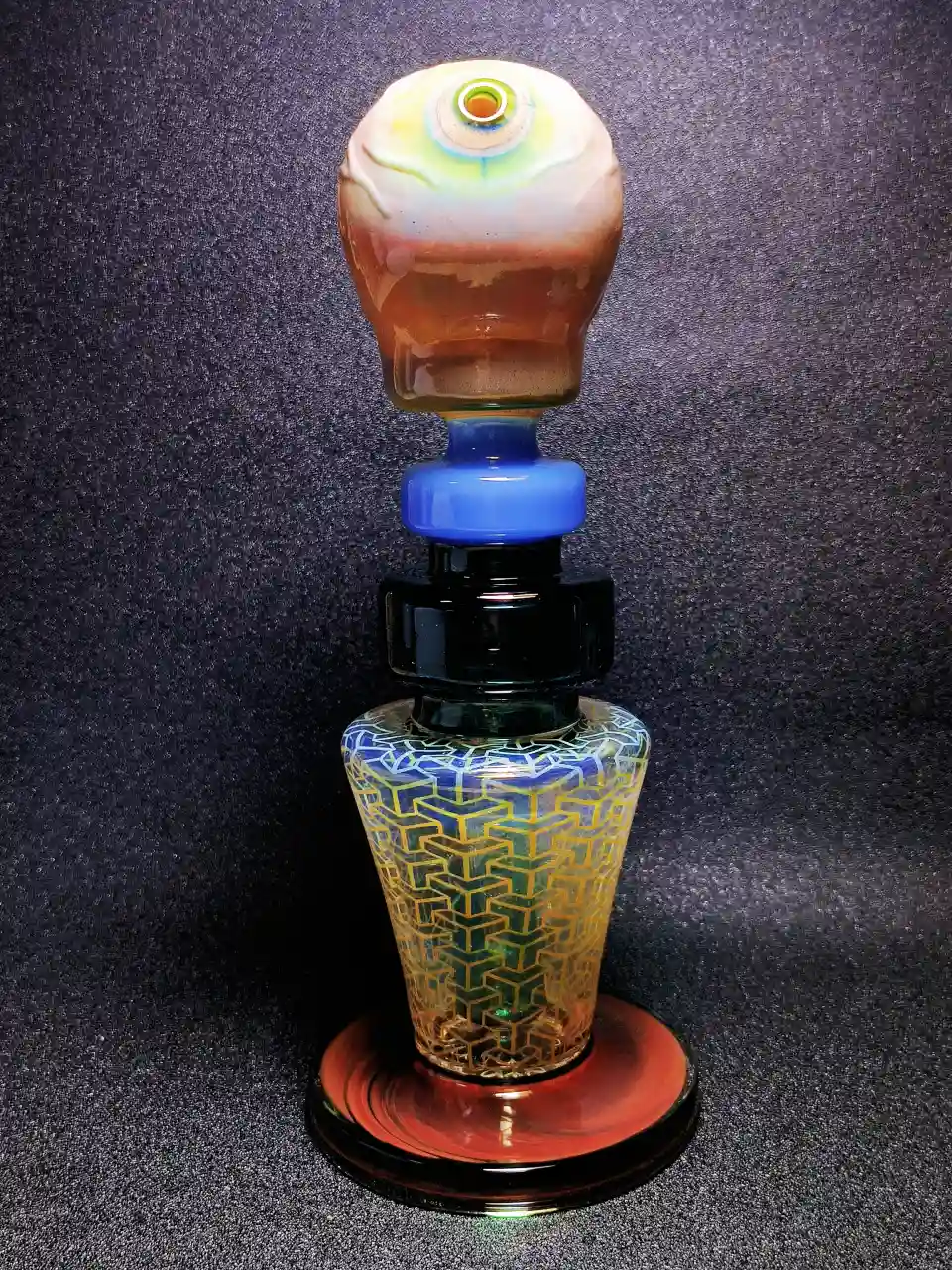 11.5-Inch Cool Silver-Fumed Skull Glass Bong