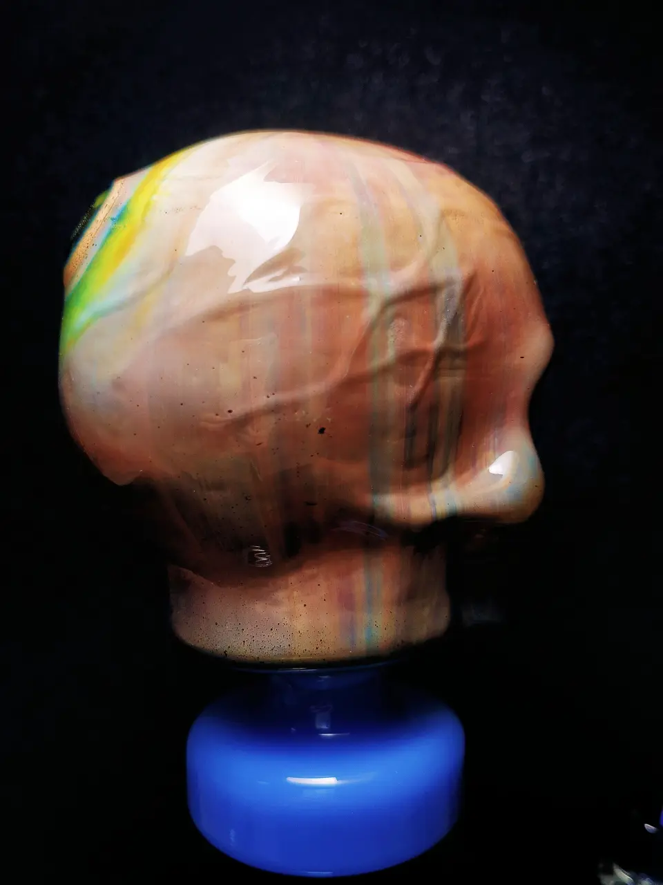 11.5-Inch Cool Silver-Fumed Skull Glass Bong