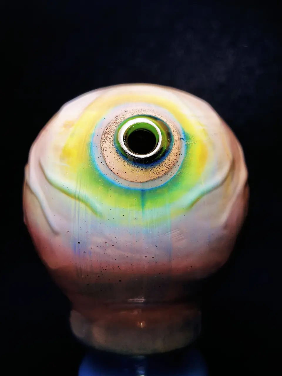 11.5-Inch Cool Silver-Fumed Skull Glass Bong