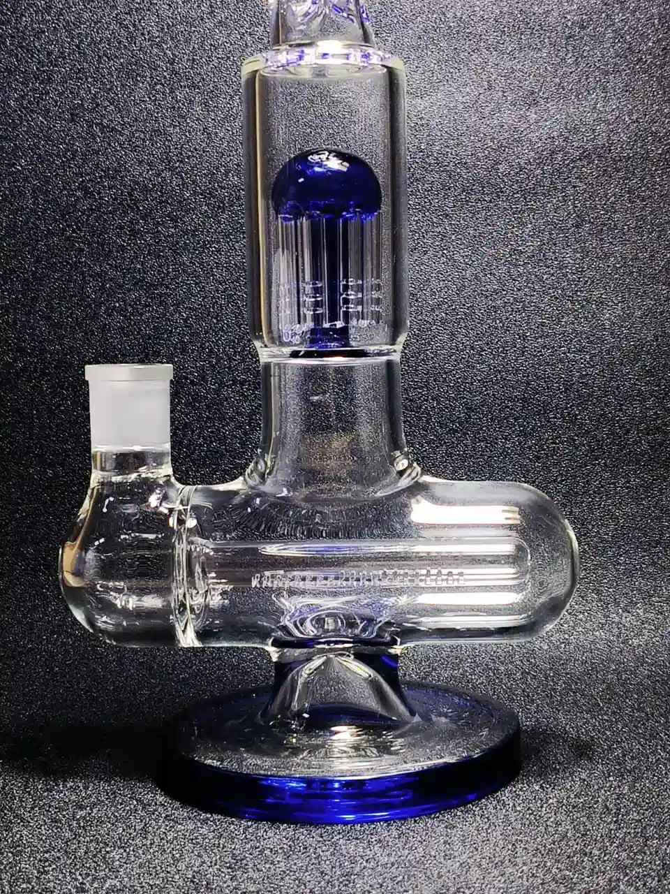 Blue Inline to Tree Dual-Perc Glass Bong