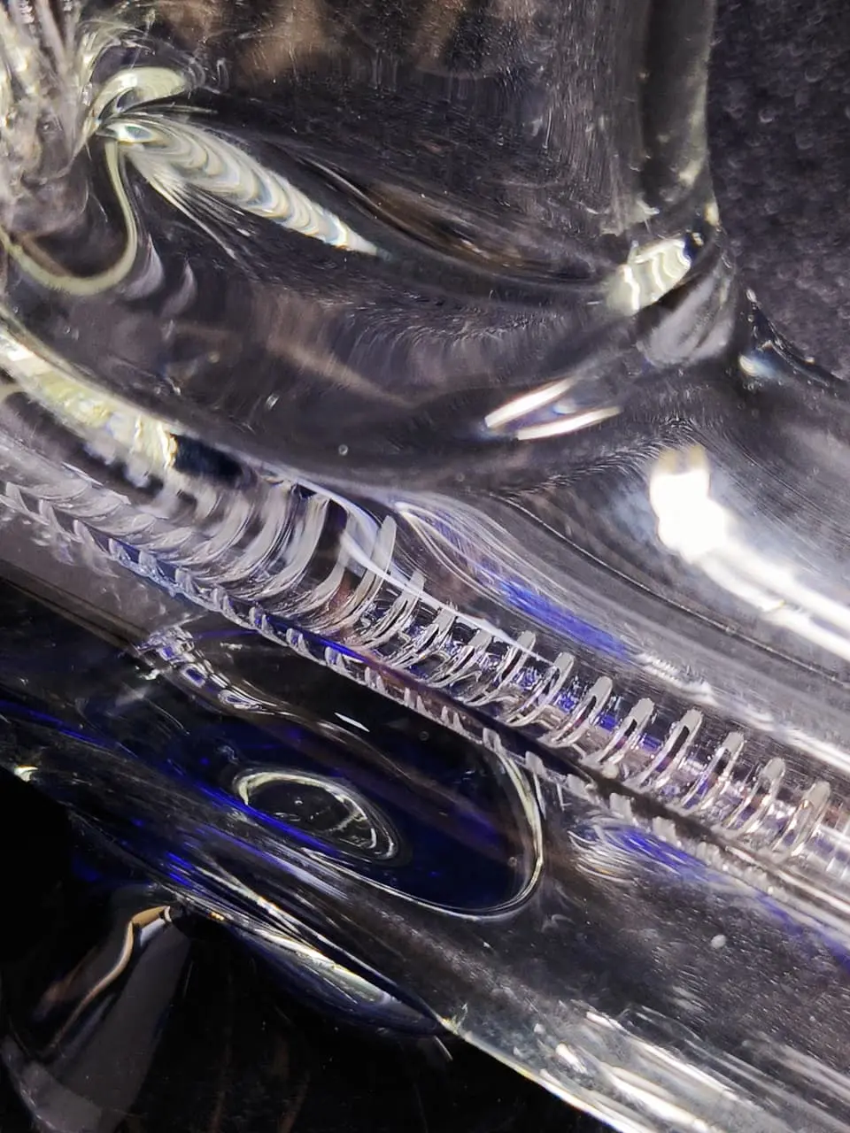 Blue Inline to Tree Dual-Perc Glass Bong