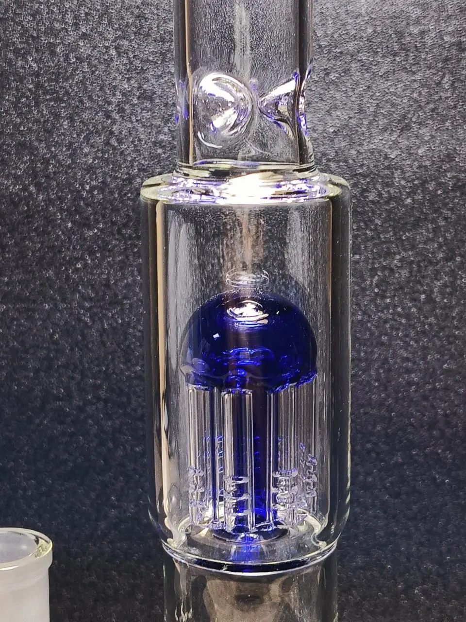Blue Inline to Tree Dual-Perc Glass Bong