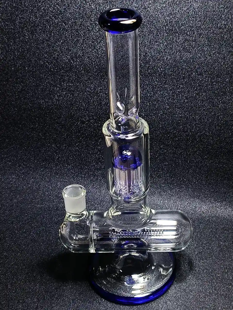 Blue Inline to Tree Dual-Perc Glass Bong