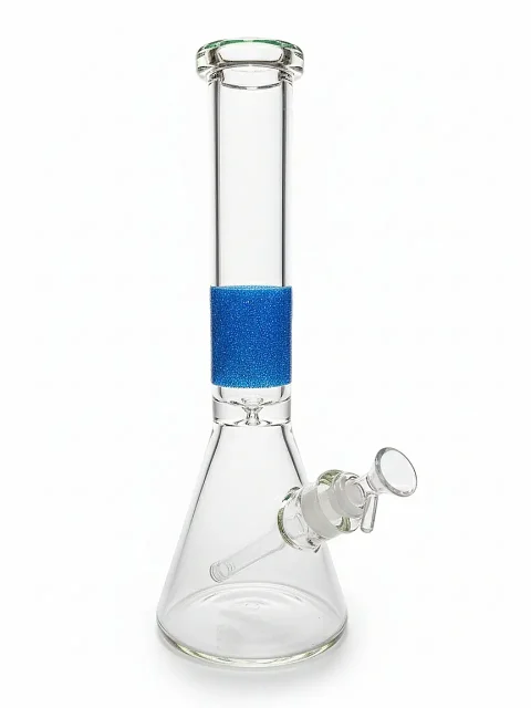 Glitter Band Blue Sparkle Accent Beaker Glass Bong