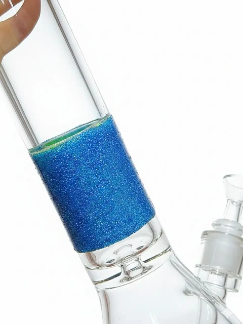 Glitter Band Blue Sparkle Accent Beaker Glass Bong