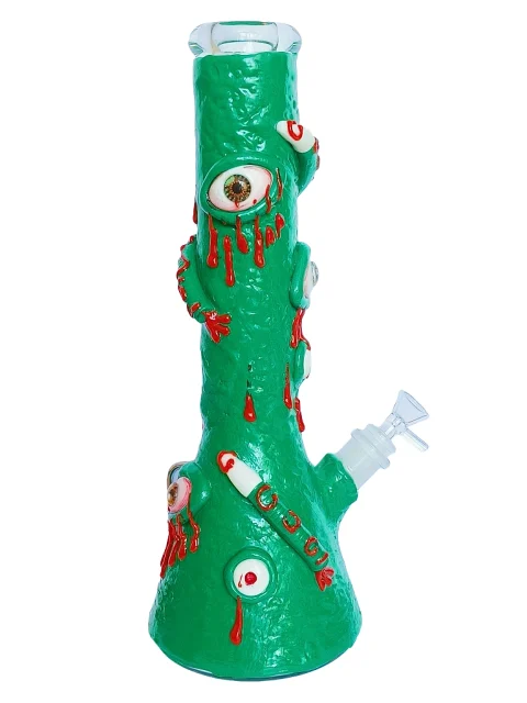 Green Overseer Thick Five-Eye Monster Glass Bong