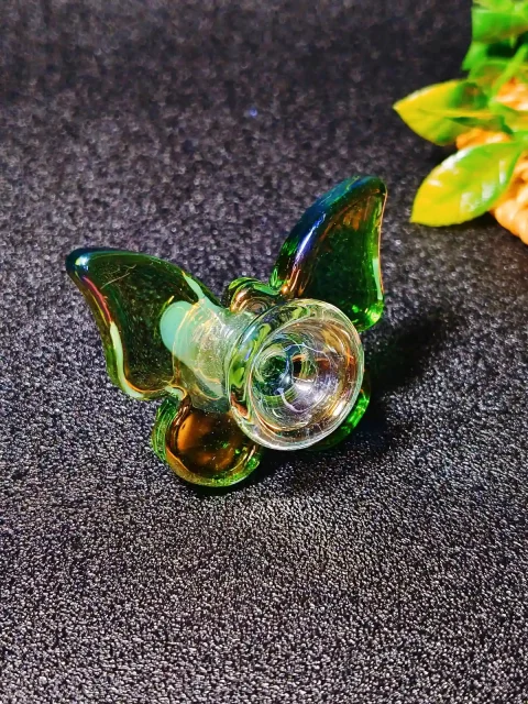 14mm Male Green Butterfly Glass Bong Bowl