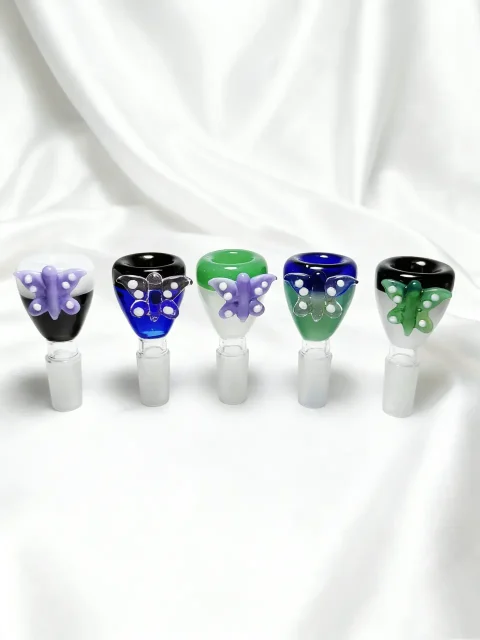 14mm Male Cute Butterfly Glass Bong Bowl