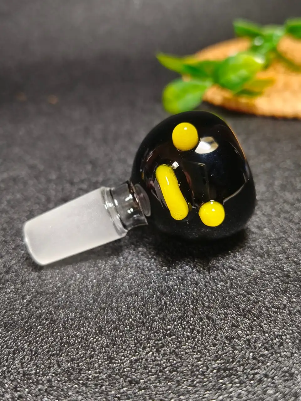 14mm Male Black Emoji Glass Bong Bowl