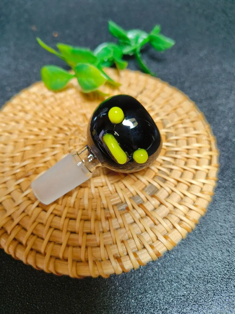 14mm Male Black Emoji Glass Bong Bowl - Image 5