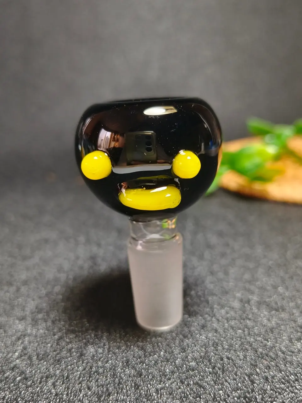 14mm Male Black Emoji Glass Bong Bowl - Image 3