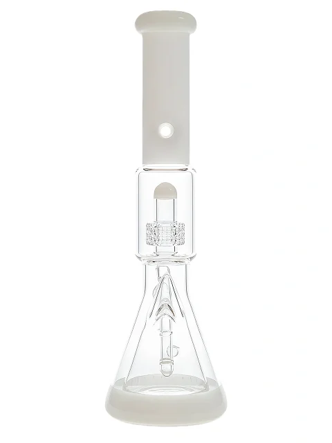 15-Inch Glacier White Triple-Perc Beaker Bong 15-Inch Glacier White Triple-Perc Beaker Bong