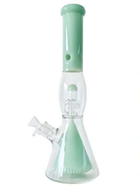 Triple Perc Beaker Glass Bong with Collins & Seed of Life Perc