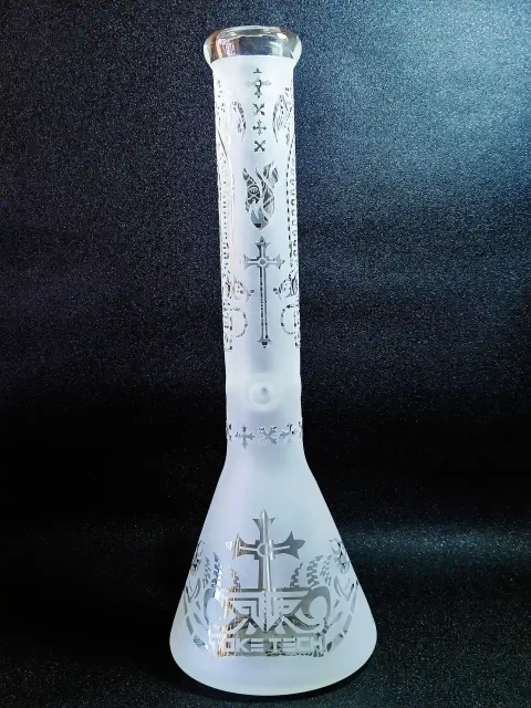 Gothic Frost Toke Tech 9mm Thick Glass Beaker Bong