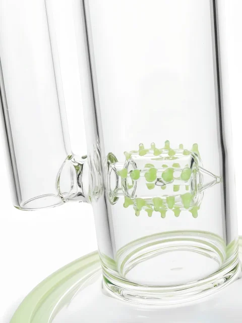 Jade Green Cactus Perc Straight Tube Glass Bong Jade Green Cactus Perc Straight Tube Glass Bong