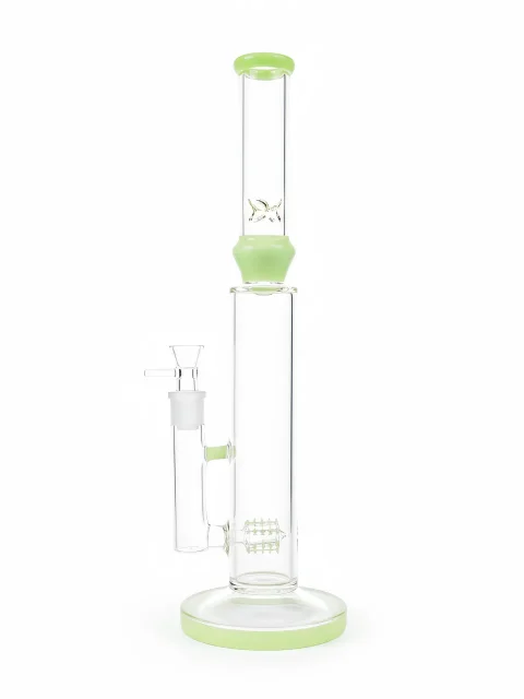 Jade Green Cactus Perc Straight Tube Glass Bong