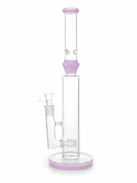 Milky Pink Cactus Perc Straight Tube Glass Bong