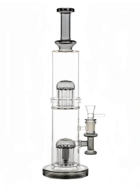 18-Inch Dual Tree Per Straight Tube Glass Bong