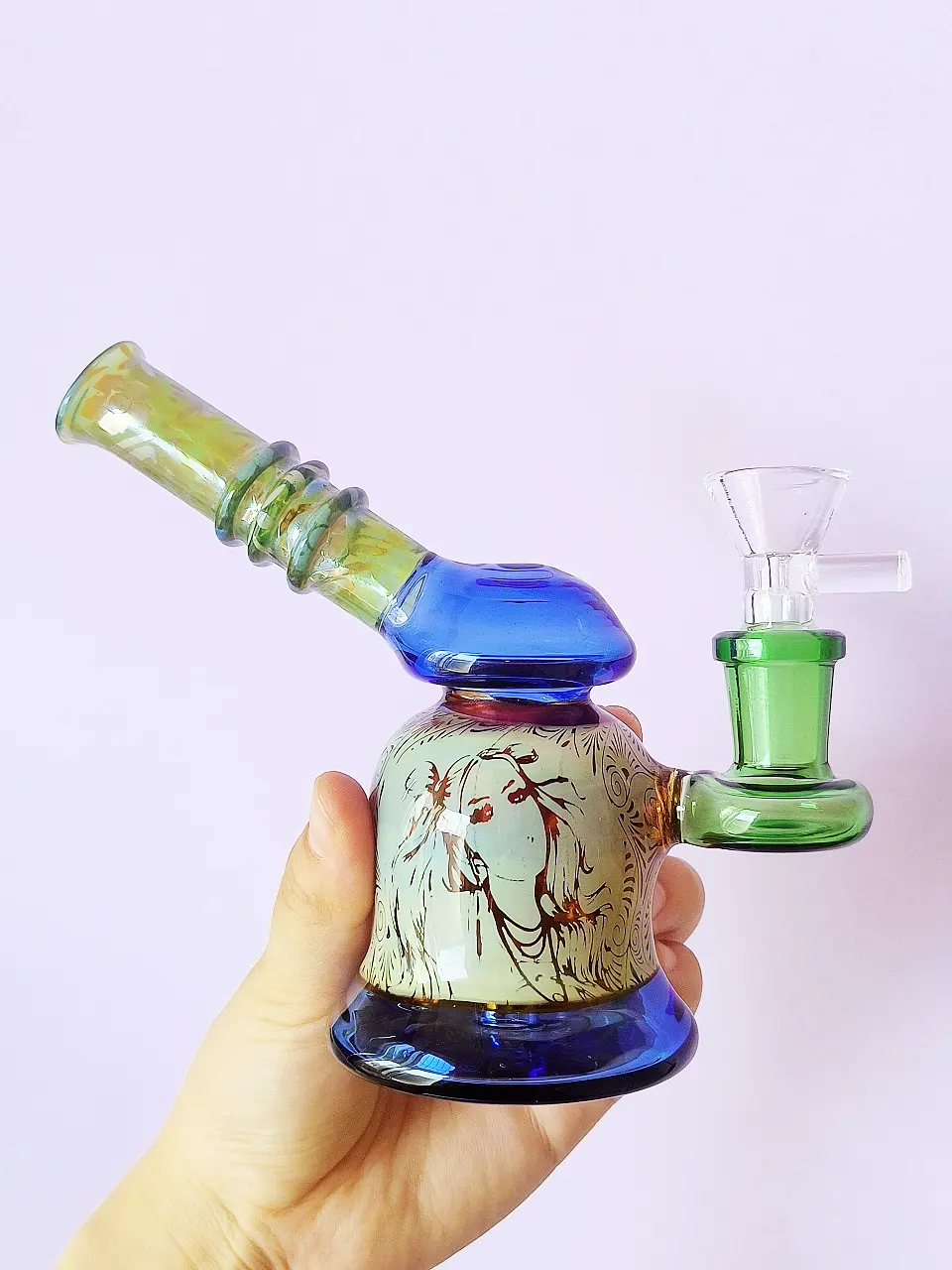 3.5-inch Little Beauty Silver-Fumed Glass Bubbler
