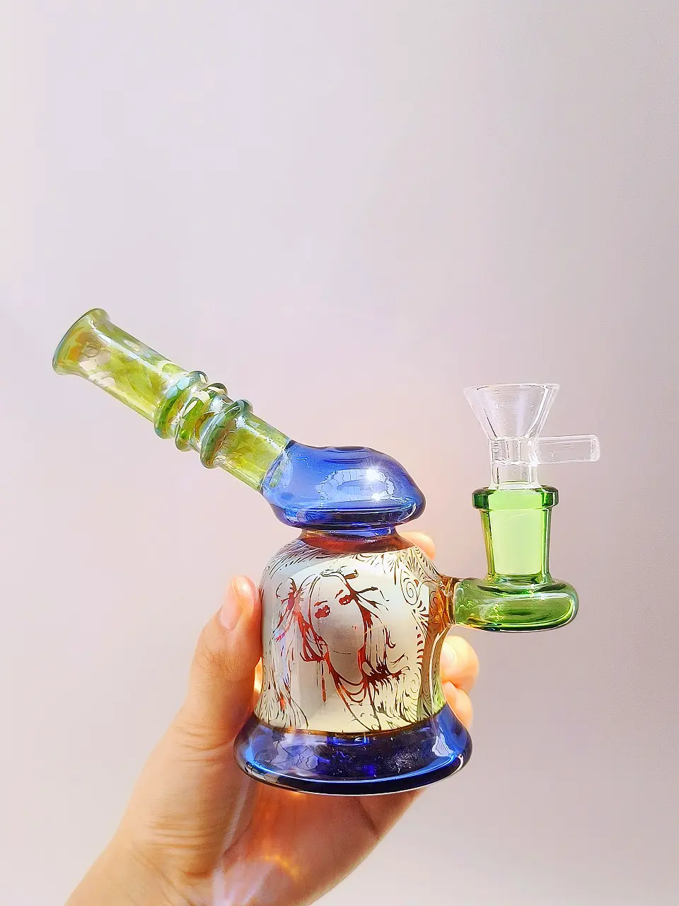 3.5-inch Little Beauty Silver-Fumed Glass Bubbler