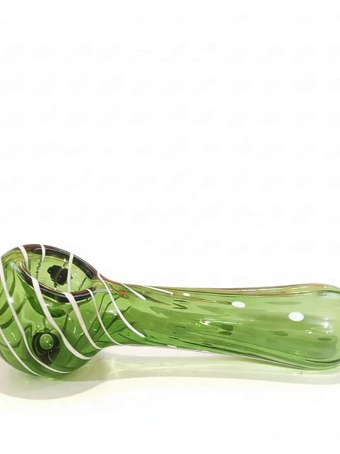 4-Inch Forest Green Spiral Glass Pipe