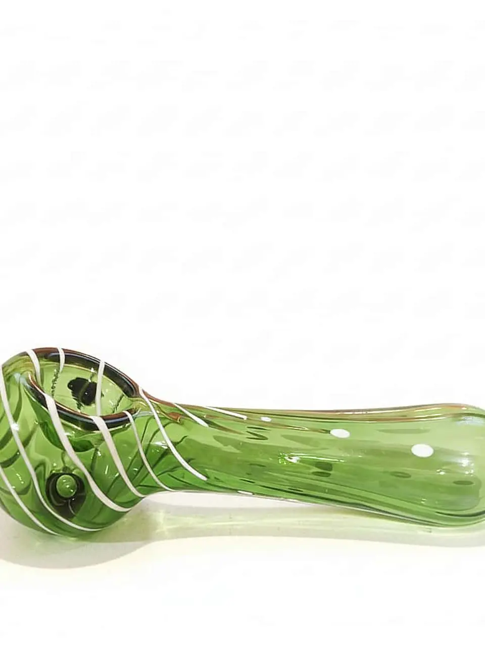4-Inch Forest Green Spiral Glass Pipe