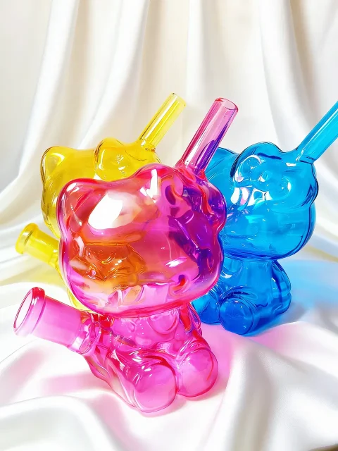3D Neon Chrome Hello Kitty Bubbler