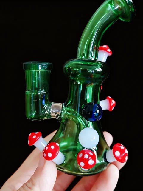 Wonderland Mini Green Glass Bong Forest Fantasy
