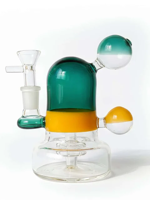 Emerald & Yellow Geometric Mini Bong