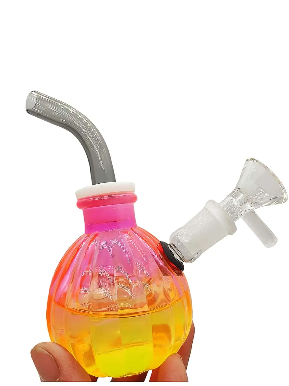 Jelly Gradient Iridescent Pumpkin Glass Bubbler